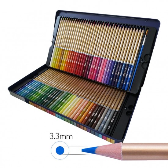 72 Colored Pencils Set Water-soluble Watercolor Pencils 3.3mm Thick Core Blendable Pencils with Brush Metal Storage Case Art Supplies for Students Children Artists Adults Drawing Sketching Writing Coloring Books 72 Colored Pencils Set Water-soluble Watercolor Pencils 3.3mm Thick Core Blendable Pencils with Brush Metal Storage Case Art Supplies for Students Children Artists Adults Drawing Sketching Writing Coloring Books