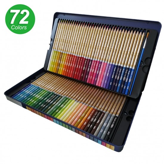 72 Colored Pencils Set Water-soluble Watercolor Pencils 3.3mm Thick Core Blendable Pencils with Brush Metal Storage Case Art Supplies for Students Children Artists Adults Drawing Sketching Writing Coloring Books 72 Colored Pencils Set Water-soluble Watercolor Pencils 3.3mm Thick Core Blendable Pencils with Brush Metal Storage Case Art Supplies for Students Children Artists Adults Drawing Sketching Writing Coloring Books