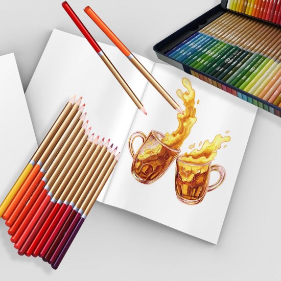 72 Colored Pencils Set Water-soluble Watercolor Pencils 3.3mm Thick Core Blendable Pencils with Brush Metal Storage Case Art Supplies for Students Children Artists Adults Drawing Sketching Writing Coloring Books 72 Colored Pencils Set Water-soluble Watercolor Pencils 3.3mm Thick Core Blendable Pencils with Brush Metal Storage Case Art Supplies for Students Children Artists Adults Drawing Sketching Writing Coloring Books