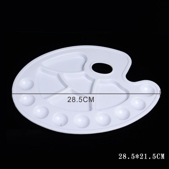 Plastic Palette Large Paint Tray with Thumb Hole for Holding and Mixing Colors for Watercolor Acrylic Oil Craft DIY Art Painting Plastic Palette Large Paint Tray with Thumb Hole for Holding and Mixing Colors for Watercolor Acrylic Oil Craft DIY Art Painting