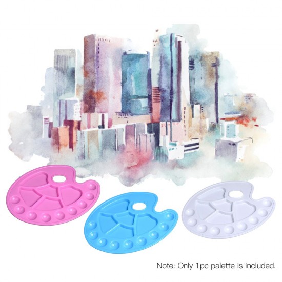 Plastic Palette Large Paint Tray with Thumb Hole for Holding and Mixing Colors for Watercolor Acrylic Oil Craft DIY Art Painting Plastic Palette Large Paint Tray with Thumb Hole for Holding and Mixing Colors for Watercolor Acrylic Oil Craft DIY Art Painting