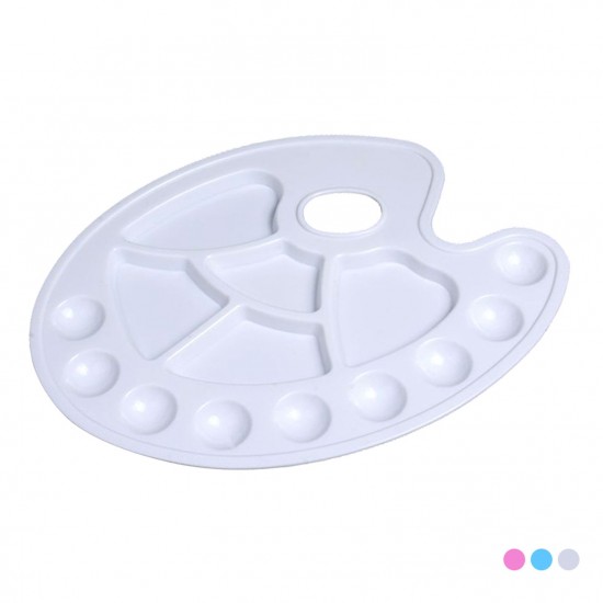 Plastic Palette Large Paint Tray with Thumb Hole for Holding and Mixing Colors for Watercolor Acrylic Oil Craft DIY Art Painting Plastic Palette Large Paint Tray with Thumb Hole for Holding and Mixing Colors for Watercolor Acrylic Oil Craft DIY Art Painting