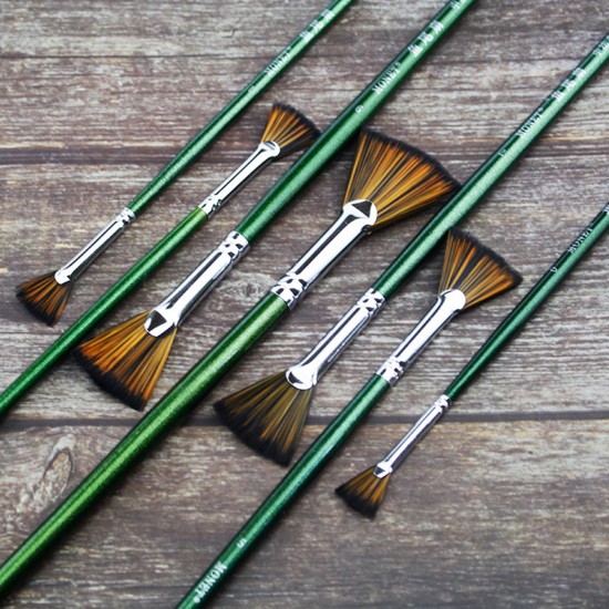 7pcs Paint Brushes Set Fan Brush Nylon Hair Long Wooden Handle Paintbrush for Acrylic Oil Watercolor Gouache Painting Art Supplies 7pcs Paint Brushes Set Fan Brush Nylon Hair Long Wooden Handle Paintbrush for Acrylic Oil Watercolor Gouache Painting Art Supplies