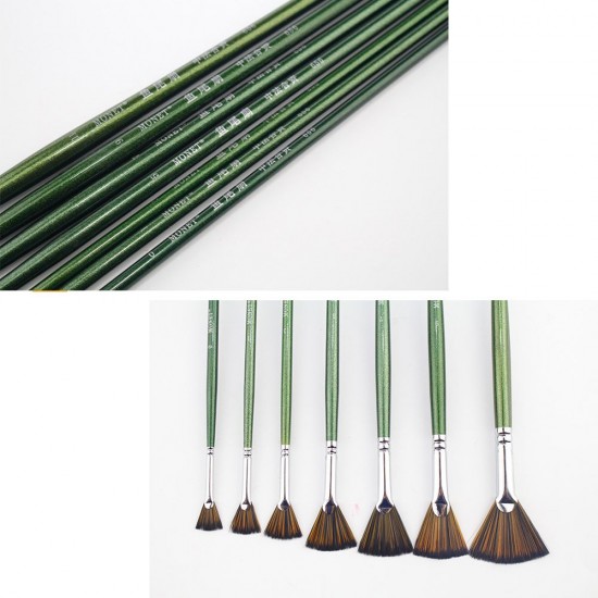 7pcs Paint Brushes Set Fan Brush Nylon Hair Long Wooden Handle Paintbrush for Acrylic Oil Watercolor Gouache Painting Art Supplies 7pcs Paint Brushes Set Fan Brush Nylon Hair Long Wooden Handle Paintbrush for Acrylic Oil Watercolor Gouache Painting Art Supplies