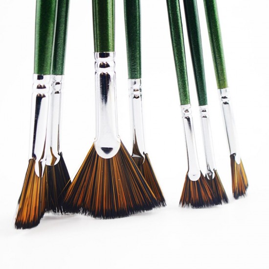7pcs Paint Brushes Set Fan Brush Nylon Hair Long Wooden Handle Paintbrush for Acrylic Oil Watercolor Gouache Painting Art Supplies 7pcs Paint Brushes Set Fan Brush Nylon Hair Long Wooden Handle Paintbrush for Acrylic Oil Watercolor Gouache Painting Art Supplies