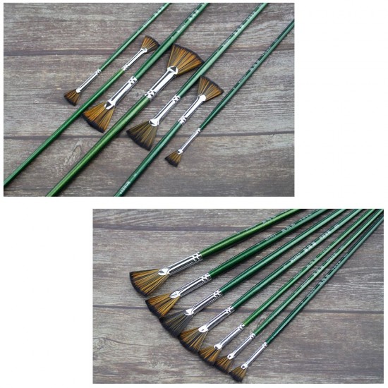 7pcs Paint Brushes Set Fan Brush Nylon Hair Long Wooden Handle Paintbrush for Acrylic Oil Watercolor Gouache Painting Art Supplies 7pcs Paint Brushes Set Fan Brush Nylon Hair Long Wooden Handle Paintbrush for Acrylic Oil Watercolor Gouache Painting Art Supplies