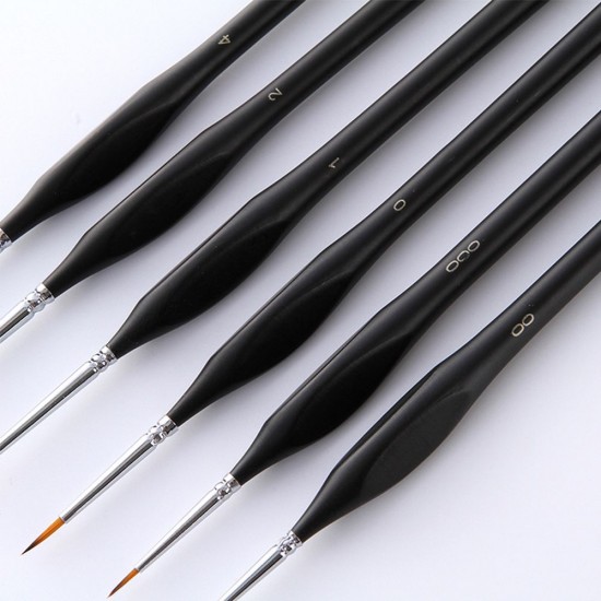 Detail Paint Brushes Set 6pcs Professional Miniature Fine Artist Painting Brushes Nylon Hair Ergonomic Wooden Handle Art Paintbrush for Acrylic Oil Watercolor Nail Face Craft Rock Model Painting Detail Paint Brushes Set 6pcs Professional Miniature Fine Artist Painting Brushes Nylon Hair Ergonomic Wooden Handle Art Paintbrush for Acrylic Oil Watercolor Nail Face Craft Rock Model Painting