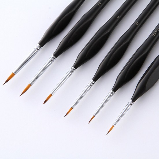 Detail Paint Brushes Set 6pcs Professional Miniature Fine Artist Painting Brushes Nylon Hair Ergonomic Wooden Handle Art Paintbrush for Acrylic Oil Watercolor Nail Face Craft Rock Model Painting Detail Paint Brushes Set 6pcs Professional Miniature Fine Artist Painting Brushes Nylon Hair Ergonomic Wooden Handle Art Paintbrush for Acrylic Oil Watercolor Nail Face Craft Rock Model Painting