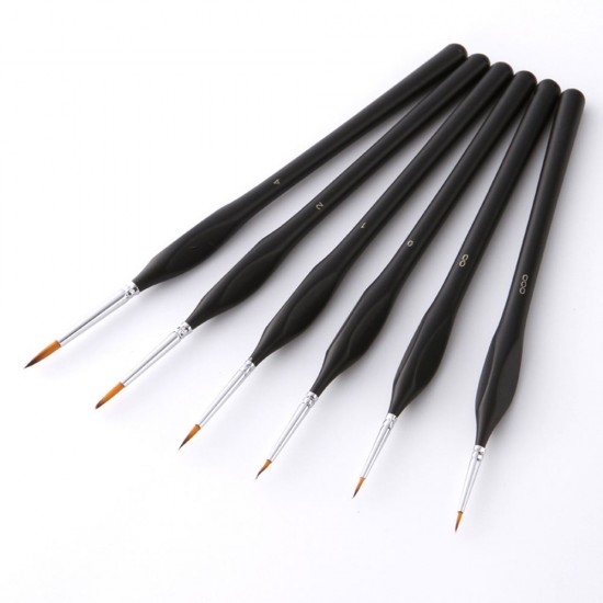 Detail Paint Brushes Set 6pcs Professional Miniature Fine Artist Painting Brushes Nylon Hair Ergonomic Wooden Handle Art Paintbrush for Acrylic Oil Watercolor Nail Face Craft Rock Model Painting Detail Paint Brushes Set 6pcs Professional Miniature Fine Artist Painting Brushes Nylon Hair Ergonomic Wooden Handle Art Paintbrush for Acrylic Oil Watercolor Nail Face Craft Rock Model Painting