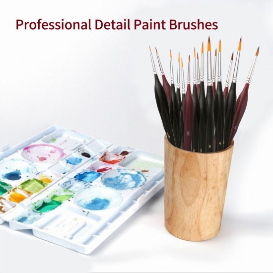 Detail Paint Brushes Set 6pcs Professional Miniature Fine Artist Painting Brushes Nylon Hair Ergonomic Wooden Handle Art Paintbrush for Acrylic Oil Watercolor Nail Face Craft Rock Model Painting Detail Paint Brushes Set 6pcs Professional Miniature Fine Artist Painting Brushes Nylon Hair Ergonomic Wooden Handle Art Paintbrush for Acrylic Oil Watercolor Nail Face Craft Rock Model Painting