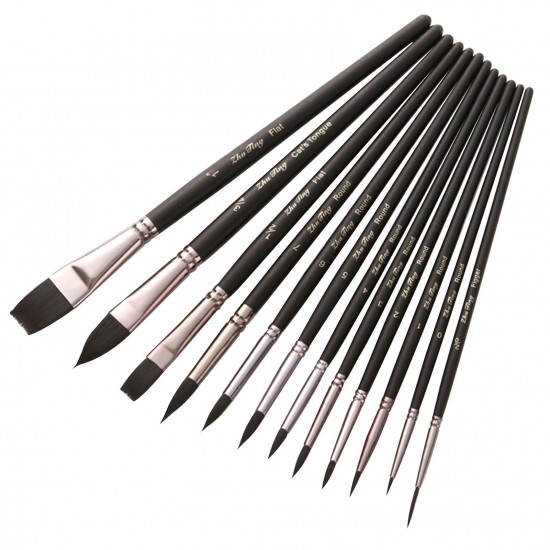 12pcs Professional Paint Brushes Nylon Hair Delicate Wooden Handle Paintbrush Painting Brushes Kit Gift for Artists Children Adults for Acrylic Oil Watercolor Gouache Body Face Miniature Detail Painting Arts Crafts Supplies 12pcs Professional Paint Brushes Nylon Hair Delicate Wooden Handle Paintbrush Painting Brushes Kit Gift for Artists Children Adults for Acrylic Oil Watercolor Gouache Body Face Miniature Detail Painting Arts Crafts Supplies