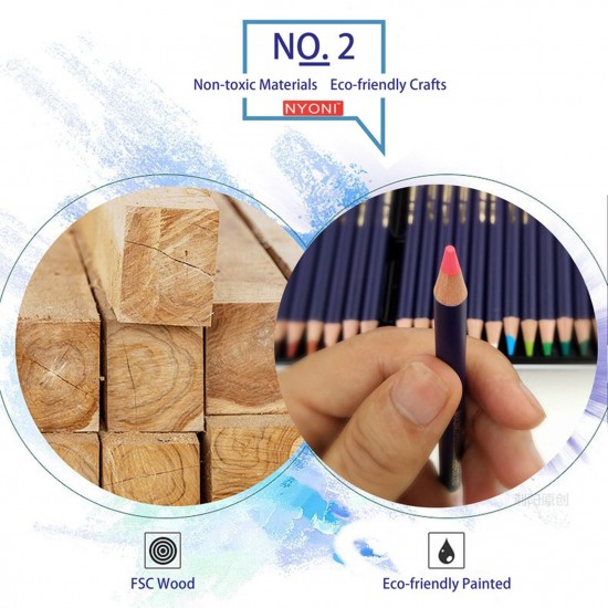 NYONI Professional Watercolor Pencils Set 12/24/36/48/72/100 Colored Pencils Water Soluble Color Pencils with Brush and Metal Box Art Supplies for Children Students Artists Adults for Drawing Sketching Painting Coloring Books NYONI Professional Watercolor Pencils Set 12/24/36/48/72/100 Colored Pencils Water Soluble Color Pencils with Brush and Metal Box Art Supplies for Children Students Artists Adults for Drawing Sketching Painting Coloring Books