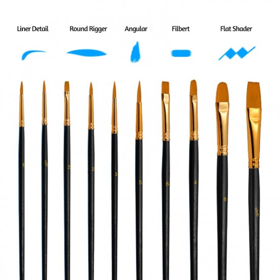 10pcs Paint Brushes Set Kit Artist Paintbrush Multiple Mediums Brushes with Nylon Hair for Artist Acrylic Aquarelle Watercolor Gouache Oil Painting for Great Art Drawing Supplies 10pcs Paint Brushes Set Kit Artist Paintbrush Multiple Mediums Brushes with Nylon Hair for Artist Acrylic Aquarelle Watercolor Gouache Oil Painting for Great Art Drawing Supplies