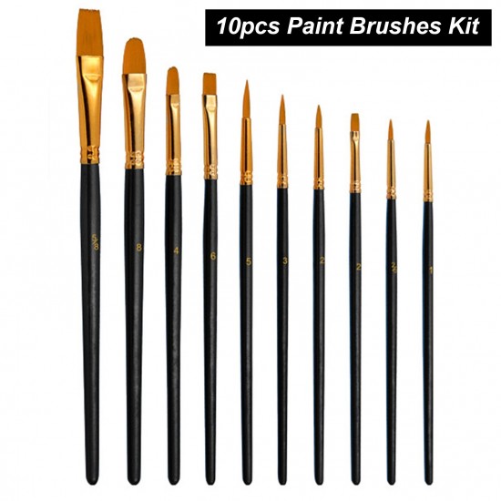 10pcs Paint Brushes Set Kit Artist Paintbrush Multiple Mediums Brushes with Nylon Hair for Artist Acrylic Aquarelle Watercolor Gouache Oil Painting for Great Art Drawing Supplies 10pcs Paint Brushes Set Kit Artist Paintbrush Multiple Mediums Brushes with Nylon Hair for Artist Acrylic Aquarelle Watercolor Gouache Oil Painting for Great Art Drawing Supplies