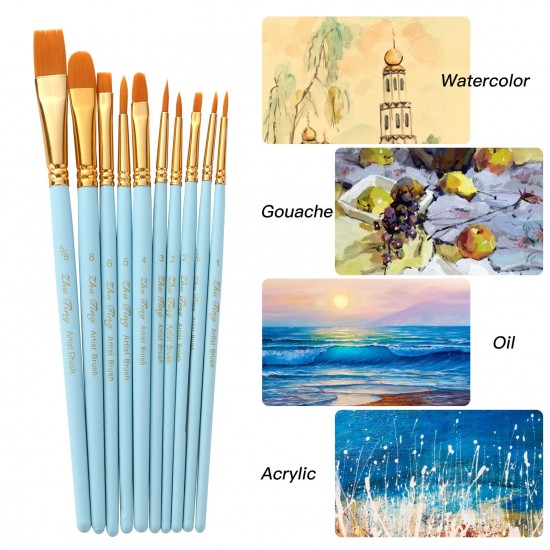 10pcs Professional Artist Paint Brushes Set Nylon Hair Delicate Wooden Handle Paintbrushes Art Supplies Gift for Children Adults Beginners for Acrylic Oil Watercolor Gouache Nail Body Face Miniature Detail Rock Painting 10pcs Professional Artist Paint Brushes Set Nylon Hair Delicate Wooden Handle Paintbrushes Art Supplies Gift for Children Adults Beginners for Acrylic Oil Watercolor Gouache Nail Body Face Miniature Detail Rock Painting