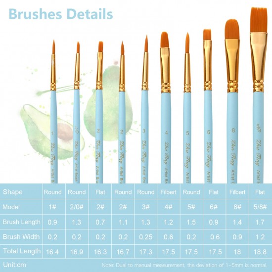 10pcs Professional Artist Paint Brushes Set Nylon Hair Delicate Wooden Handle Paintbrushes Art Supplies Gift for Children Adults Beginners for Acrylic Oil Watercolor Gouache Nail Body Face Miniature Detail Rock Painting 10pcs Professional Artist Paint Brushes Set Nylon Hair Delicate Wooden Handle Paintbrushes Art Supplies Gift for Children Adults Beginners for Acrylic Oil Watercolor Gouache Nail Body Face Miniature Detail Rock Painting