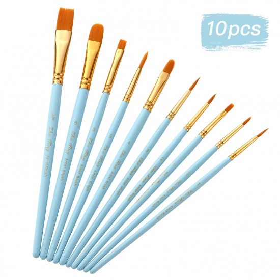 10pcs Professional Artist Paint Brushes Set Nylon Hair Delicate Wooden Handle Paintbrushes Art Supplies Gift for Children Adults Beginners for Acrylic Oil Watercolor Gouache Nail Body Face Miniature Detail Rock Painting 10pcs Professional Artist Paint Brushes Set Nylon Hair Delicate Wooden Handle Paintbrushes Art Supplies Gift for Children Adults Beginners for Acrylic Oil Watercolor Gouache Nail Body Face Miniature Detail Rock Painting