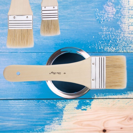 3pcs Professional Flat Paintbrush Set Bristle Paint Brush Wooden Handle Artist Paint Tool for Acrylic Oil Gouache Watercolor Wall Arts and Craft Painting DIY Projects Household Clean 3pcs Professional Flat Paintbrush Set Bristle Paint Brush Wooden Handle Artist Paint Tool for Acrylic Oil Gouache Watercolor Wall Arts and Craft Painting DIY Projects Household Clean