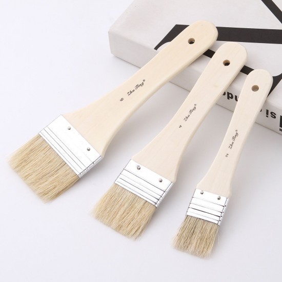 3pcs Professional Flat Paintbrush Set Bristle Paint Brush Wooden Handle Artist Paint Tool for Acrylic Oil Gouache Watercolor Wall Arts and Craft Painting DIY Projects Household Clean 3pcs Professional Flat Paintbrush Set Bristle Paint Brush Wooden Handle Artist Paint Tool for Acrylic Oil Gouache Watercolor Wall Arts and Craft Painting DIY Projects Household Clean