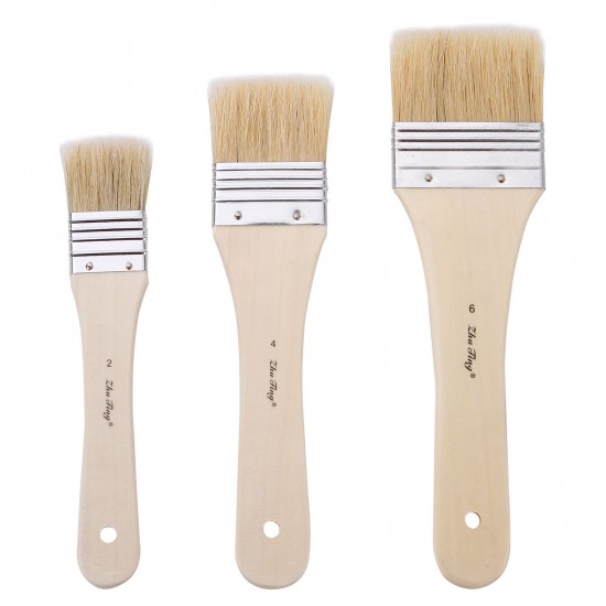 3pcs Professional Flat Paintbrush Set Bristle Paint Brush Wooden Handle Artist Paint Tool for Acrylic Oil Gouache Watercolor Wall Arts and Craft Painting DIY Projects Household Clean 3pcs Professional Flat Paintbrush Set Bristle Paint Brush Wooden Handle Artist Paint Tool for Acrylic Oil Gouache Watercolor Wall Arts and Craft Painting DIY Projects Household Clean