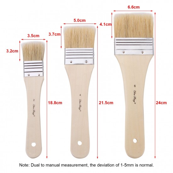 3pcs Professional Flat Paintbrush Set Bristle Paint Brush Wooden Handle Artist Paint Tool for Acrylic Oil Gouache Watercolor Wall Arts and Craft Painting DIY Projects Household Clean 3pcs Professional Flat Paintbrush Set Bristle Paint Brush Wooden Handle Artist Paint Tool for Acrylic Oil Gouache Watercolor Wall Arts and Craft Painting DIY Projects Household Clean