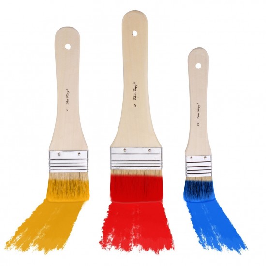 3pcs Professional Flat Paintbrush Set Bristle Paint Brush Wooden Handle Artist Paint Tool for Acrylic Oil Gouache Watercolor Wall Arts and Craft Painting DIY Projects Household Clean 3pcs Professional Flat Paintbrush Set Bristle Paint Brush Wooden Handle Artist Paint Tool for Acrylic Oil Gouache Watercolor Wall Arts and Craft Painting DIY Projects Household Clean