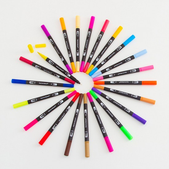 12 Colors Dual Tip Brush Pens Art Markers Set Brush and Fine Tips Colored Pens for Children Adults Artists Drawing Sketching Coloring Calligraphy Hand Lettering Journaling Planner Art Projects 12 Colors Dual Tip Brush Pens Art Markers Set Brush and Fine Tips Colored Pens for Children Adults Artists Drawing Sketching Coloring Calligraphy Hand Lettering Journaling Planner Art Projects