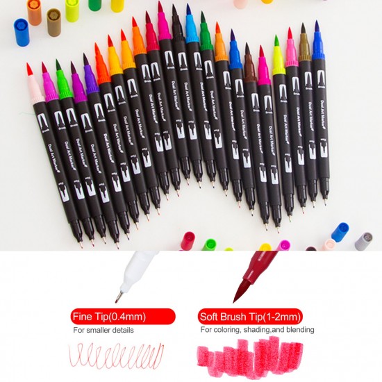 12 Colors Dual Tip Brush Pens Art Markers Set Brush and Fine Tips Colored Pens for Children Adults Artists Drawing Sketching Coloring Calligraphy Hand Lettering Journaling Planner Art Projects 12 Colors Dual Tip Brush Pens Art Markers Set Brush and Fine Tips Colored Pens for Children Adults Artists Drawing Sketching Coloring Calligraphy Hand Lettering Journaling Planner Art Projects