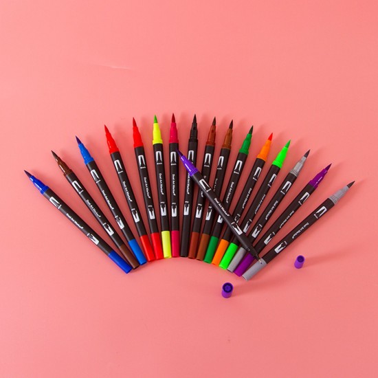 12 Colors Dual Tip Brush Pens Art Markers Set Brush and Fine Tips Colored Pens for Children Adults Artists Drawing Sketching Coloring Calligraphy Hand Lettering Journaling Planner Art Projects 12 Colors Dual Tip Brush Pens Art Markers Set Brush and Fine Tips Colored Pens for Children Adults Artists Drawing Sketching Coloring Calligraphy Hand Lettering Journaling Planner Art Projects