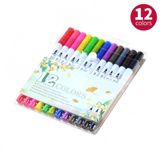 12 Colors Dual Tips Brush Pens Art Markers Brush and Fine Point Colored Pen for Children Adults Artists Drawing Coloring Books Calligraphy Writing Journaling Planner Hand Lettering 12 Colors Dual Tips Brush Pens Art Markers Brush and Fine Point Colored Pen for Children Adults Artists Drawing Coloring Books Calligraphy Writing Journaling Planner Hand Lettering