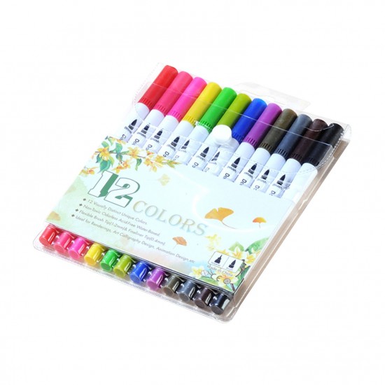 12 Colors Dual Tips Brush Pens Art Markers Brush and Fine Point Colored Pen for Children Adults Artists Drawing Coloring Books Calligraphy Writing Journaling Planner Hand Lettering 12 Colors Dual Tips Brush Pens Art Markers Brush and Fine Point Colored Pen for Children Adults Artists Drawing Coloring Books Calligraphy Writing Journaling Planner Hand Lettering