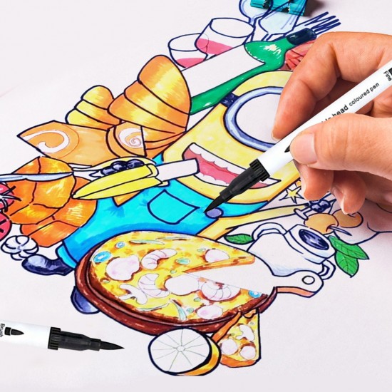 12 Colors Markers Set Double Tipped Colored Pens Fine Point Art Markers for Kids Adults Coloring Drawing Illustrations Artist Sketching 12 Colors Markers Set Double Tipped Colored Pens Fine Point Art Markers for Kids Adults Coloring Drawing Illustrations Artist Sketching