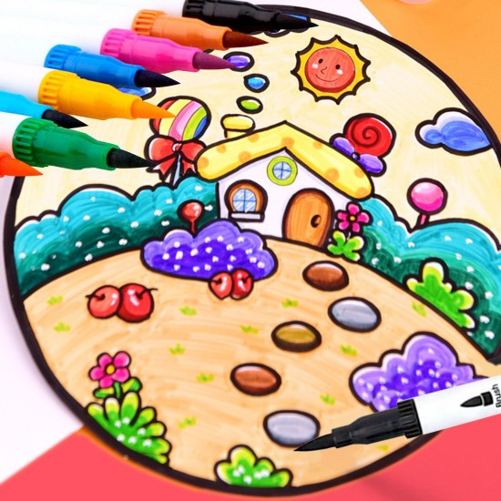 12 Colors Markers Set Double Tipped Colored Pens Fine Point Art Markers for Kids Adults Coloring Drawing Illustrations Artist Sketching 12 Colors Markers Set Double Tipped Colored Pens Fine Point Art Markers for Kids Adults Coloring Drawing Illustrations Artist Sketching