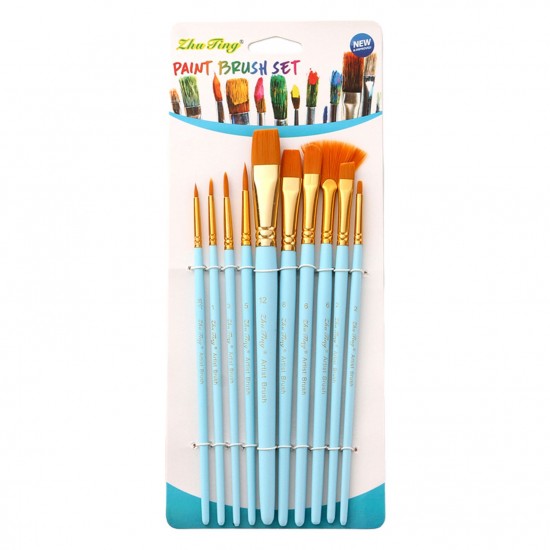 10pcs Watercolor Paint Brushes Set Nylon Hair Artist Paintbrushes with Fan Tip for Acrylic Oil Gouache Nail Body Face Rock Drawing Arts Crafts Supplies Painting 10pcs Watercolor Paint Brushes Set Nylon Hair Artist Paintbrushes with Fan Tip for Acrylic Oil Gouache Nail Body Face Rock Drawing Arts Crafts Supplies Painting