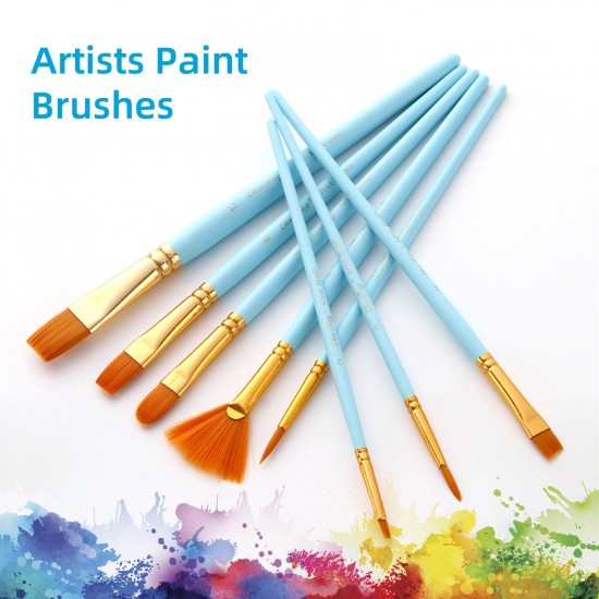 10pcs Watercolor Paint Brushes Set Nylon Hair Artist Paintbrushes with Fan Tip for Acrylic Oil Gouache Nail Body Face Rock Drawing Arts Crafts Supplies Painting 10pcs Watercolor Paint Brushes Set Nylon Hair Artist Paintbrushes with Fan Tip for Acrylic Oil Gouache Nail Body Face Rock Drawing Arts Crafts Supplies Painting