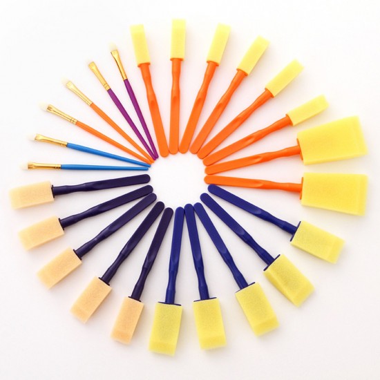 50PCS Paintbrushes All Purpose Washable Paint Brushes Set Artist Variety Value Pack Sponge Painting Brush Set Flat Round Angle Foam Tipped 50PCS Paintbrushes All Purpose Washable Paint Brushes Set Artist Variety Value Pack Sponge Painting Brush Set Flat Round Angle Foam Tipped