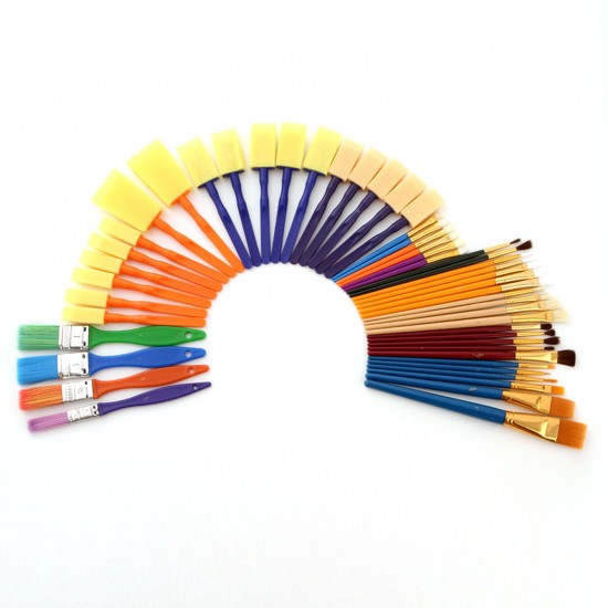 50PCS Paintbrushes All Purpose Washable Paint Brushes Set Artist Variety Value Pack Sponge Painting Brush Set Flat Round Angle Foam Tipped 50PCS Paintbrushes All Purpose Washable Paint Brushes Set Artist Variety Value Pack Sponge Painting Brush Set Flat Round Angle Foam Tipped