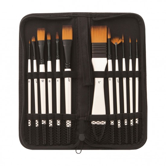 12pcs Professional Artist Paint Brushes Set Bag Pack Nylon Hair Delicate Wooden Handle Paintbrushes Carry Case Art Supplies Gift for Children Adults Beginners for Acrylic Oil Watercolor Gouache Nail Body Face Miniature Detail Rock Painting 12pcs Professional Artist Paint Brushes Set Bag Pack Nylon Hair Delicate Wooden Handle Paintbrushes Carry Case Art Supplies Gift for Children Adults Beginners for Acrylic Oil Watercolor Gouache Nail Body Face Miniature Detail Rock Painting