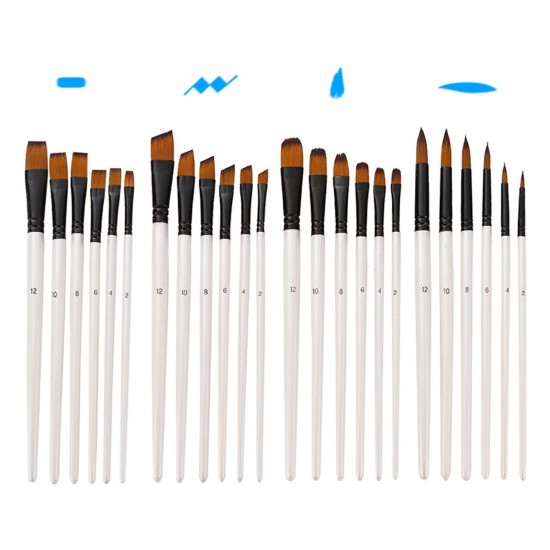 24pcs Draw Paint Brushes Set Kit Artist Paintbrush Round Brushes with Nylon Hair for Artist Acrylic Aquarelle Watercolor Gouache Face Painting for Great Art Drawing Supplies for Painter Students 24pcs Draw Paint Brushes Set Kit Artist Paintbrush Round Brushes with Nylon Hair for Artist Acrylic Aquarelle Watercolor Gouache Face Painting for Great Art Drawing Supplies for Painter Students