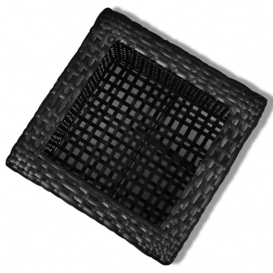 Garden Raised Beds 3 pcs Poly Rattan Black Garden Raised Beds 3 pcs Poly Rattan Black