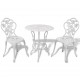 3 Piece Bistro Set Cast Aluminium White 3 Piece Bistro Set Cast Aluminium White
