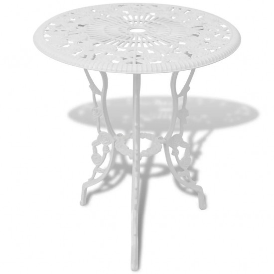 3 Piece Bistro Set Cast Aluminium White 3 Piece Bistro Set Cast Aluminium White