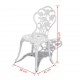 3 Piece Bistro Set Cast Aluminium White 3 Piece Bistro Set Cast Aluminium White