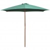   Parasol 270x270 cm Wooden Pole Green