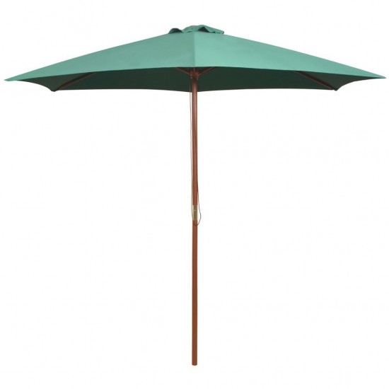 Parasol 270x270 cm Wooden Pole Green Parasol 270x270 cm Wooden Pole Green
