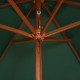 Parasol 270x270 cm Wooden Pole Green Parasol 270x270 cm Wooden Pole Green