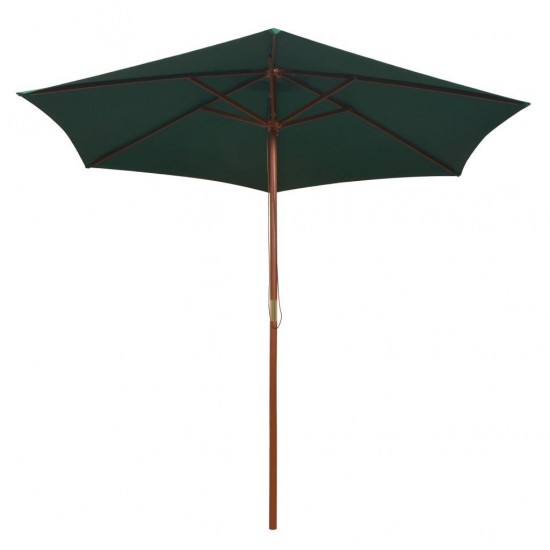 Parasol 270x270 cm Wooden Pole Green Parasol 270x270 cm Wooden Pole Green