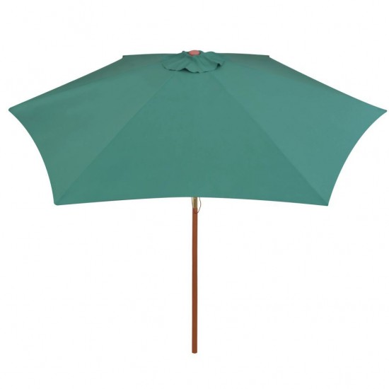 Parasol 270x270 cm Wooden Pole Green Parasol 270x270 cm Wooden Pole Green
