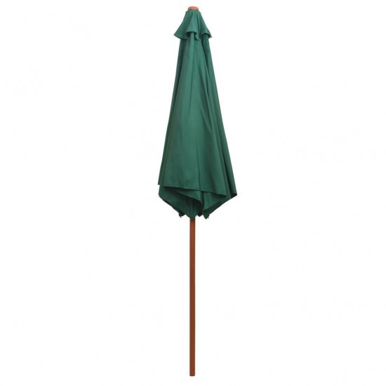 Parasol 270x270 cm Wooden Pole Green Parasol 270x270 cm Wooden Pole Green