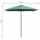 Parasol 270x270 cm Wooden Pole Green Parasol 270x270 cm Wooden Pole Green